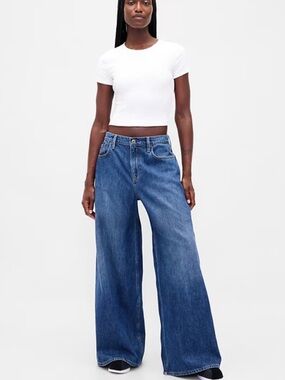 Gap Low Slung Extra Baggy Jeans in Medium Indigo Sz 18